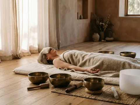 What happens in a sound bath